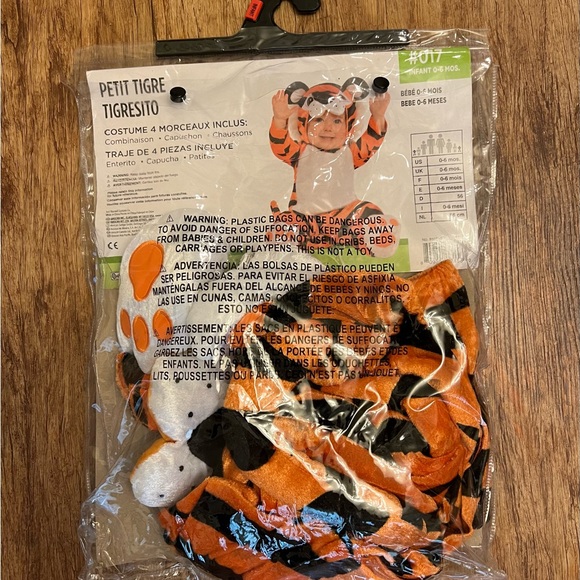 Suit Yourself Tiny Tiger Halloween 4 piece Costume Infant Size 0-6 Months - Picture 2 of 6